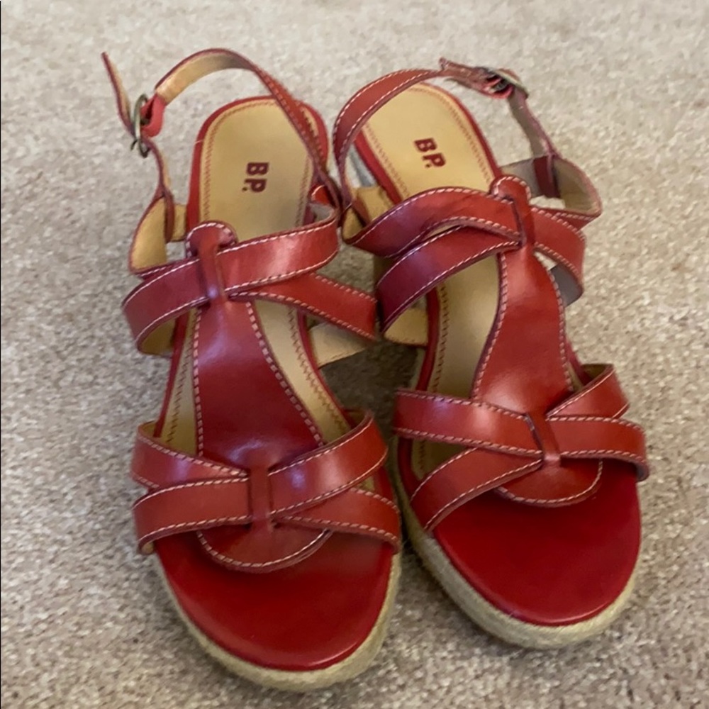 Red Wedge Sandal-Size 7.5